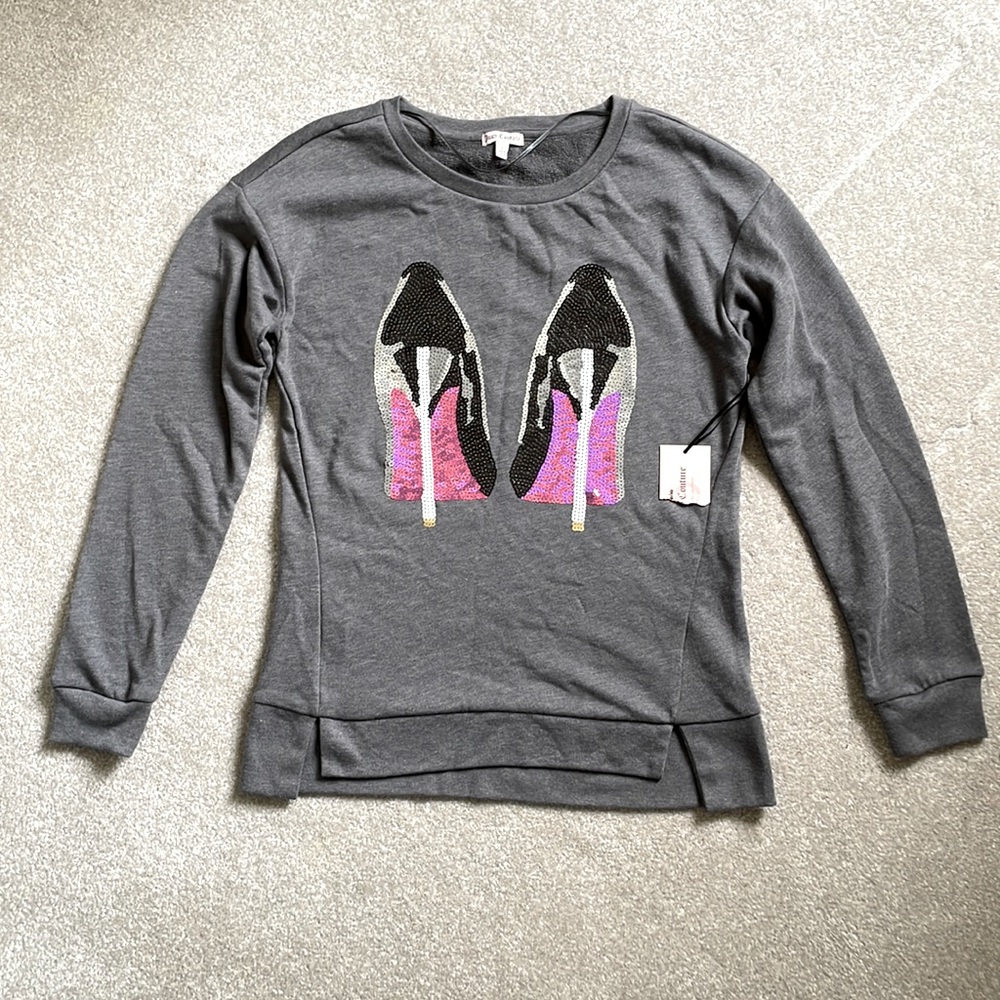 Juicy Couture Sweatshirt - Gray with Sequin Heels